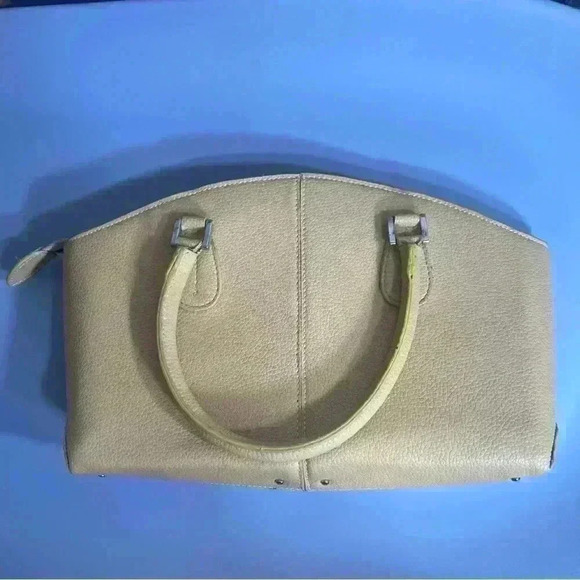 Vintage Tods leather cream shoulder bag small handbag white stitching detail - Picture 9 of 16